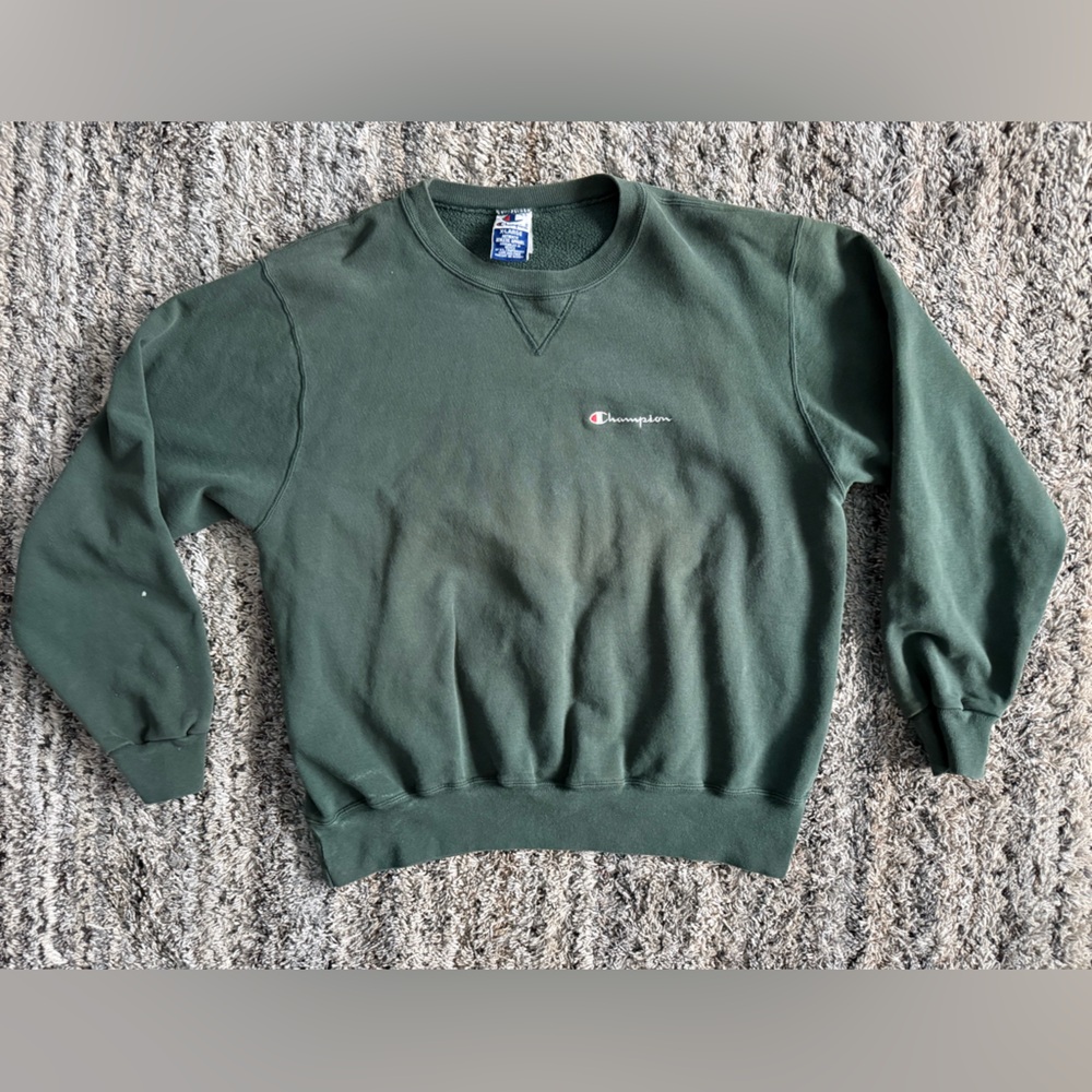 Vintage Green Champion Pullover Crewneck XL 23x24